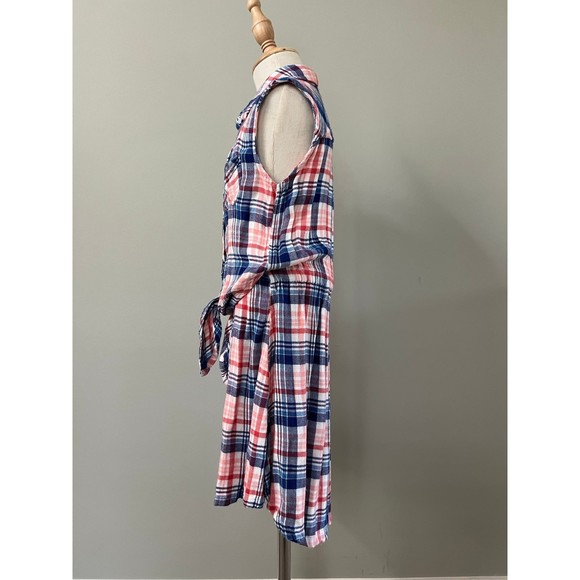 Girls Flannel Plaid Summer / Fall Back to School Sleeveless Dress C&C California - Picture 4 of 5
